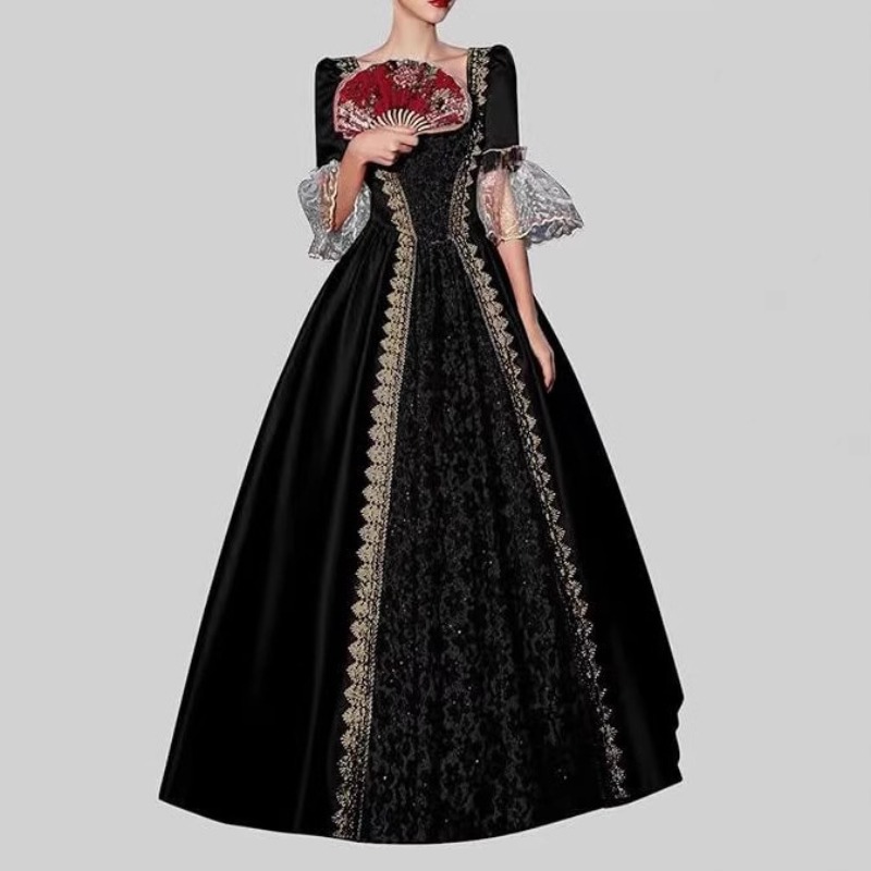 Medieval Renaissance Dress Women - Gaun Wanita S-5XL Baru Gaya Abad