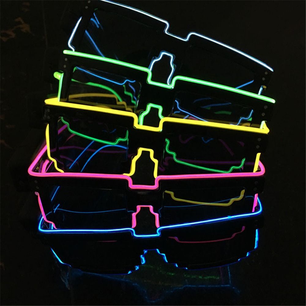 Glow In The Dark Party Glasses - Novel mosaik kacamata LED nirkabel lampu