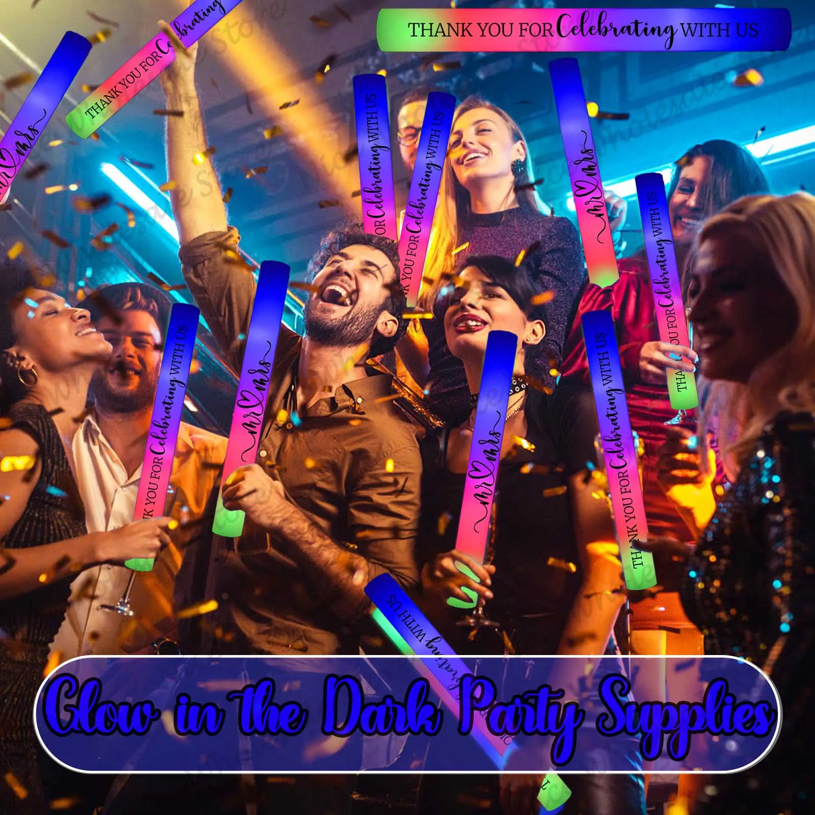 Flashing Led Foam Sticks Party - Tongkat LED Bercahaya dalam Jumlah Besar,