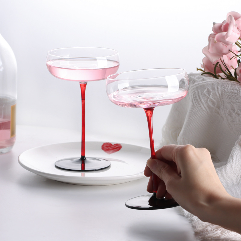 Glow In The Dark Party Glasses - 2/1 Buah 220Ml Kristal Merah Hitam