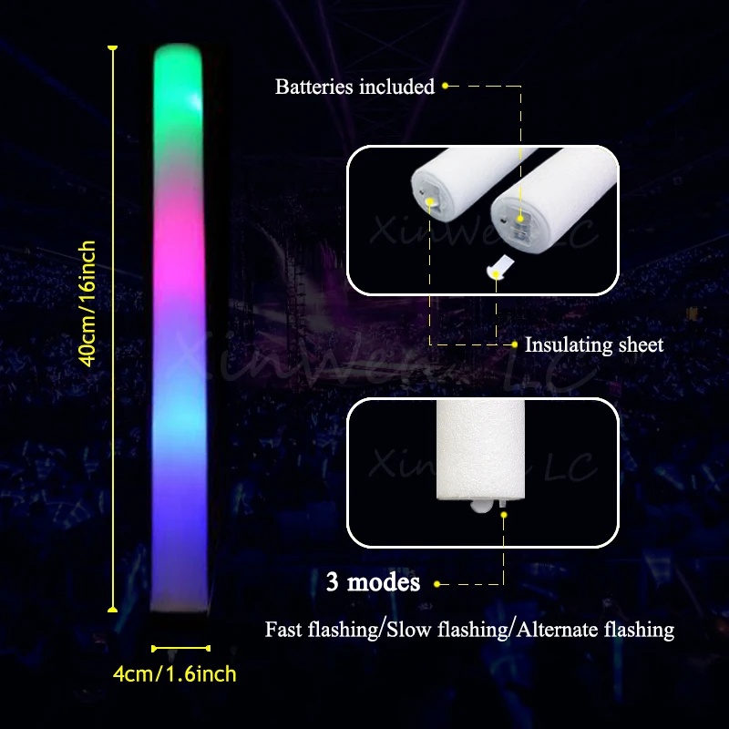 1/15/30 Buah Tongkat Cahaya Bu - Flashing Led Foam Sticks Party ulasan dan harga
