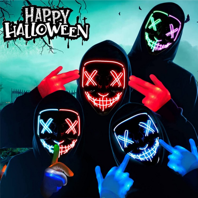 Masker Pembersih Menyala Cospl - Led Purge Mask Halloween ulasan dan harga