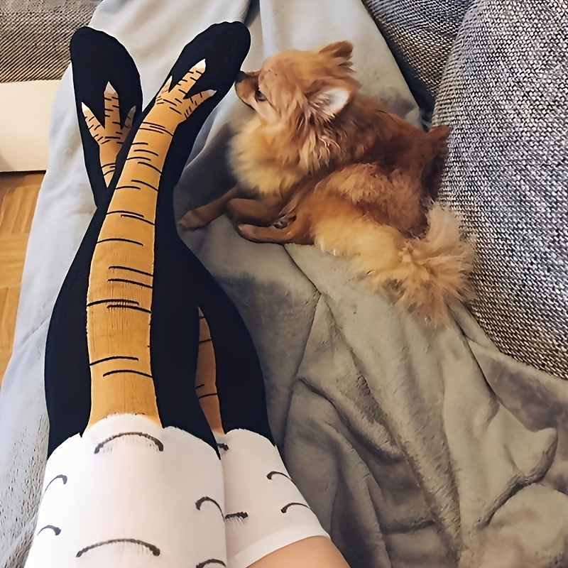 1/2 Pasang Kaus Kaki Setinggi  - Funny Chicken Leg Socks ulasan dan harga
