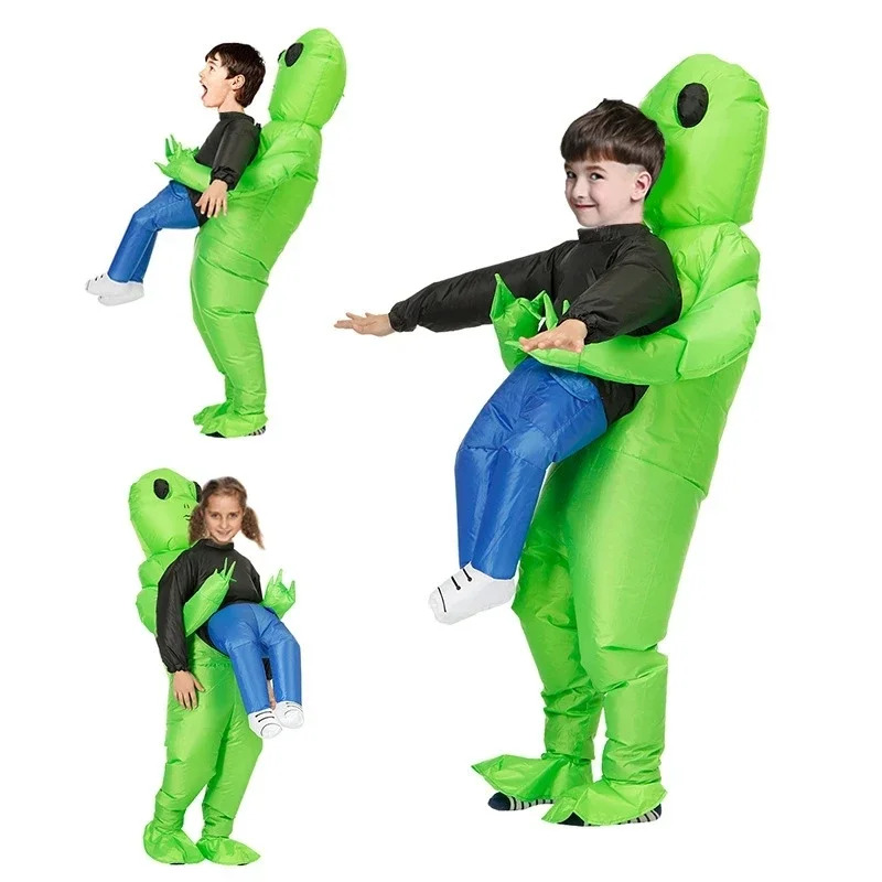 Kostum Monster Alien Hijau Tiu - Inflatable Dinosaur Costume Adult ulasan dan harga