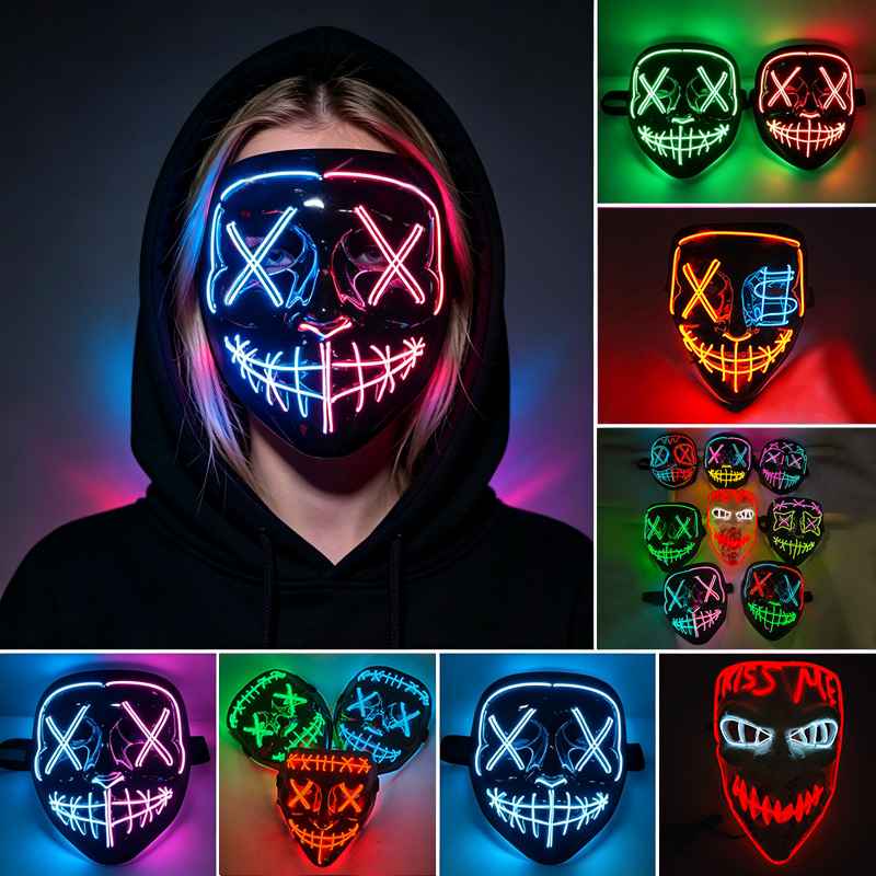 Personalisasi Profesional Mask - Led Purge Mask Halloween ulasan dan harga
