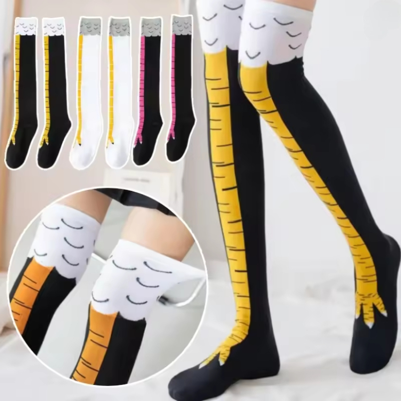 Kaos Kaki Wanita Setinggi Lutu - Funny Chicken Leg Socks ulasan dan harga
