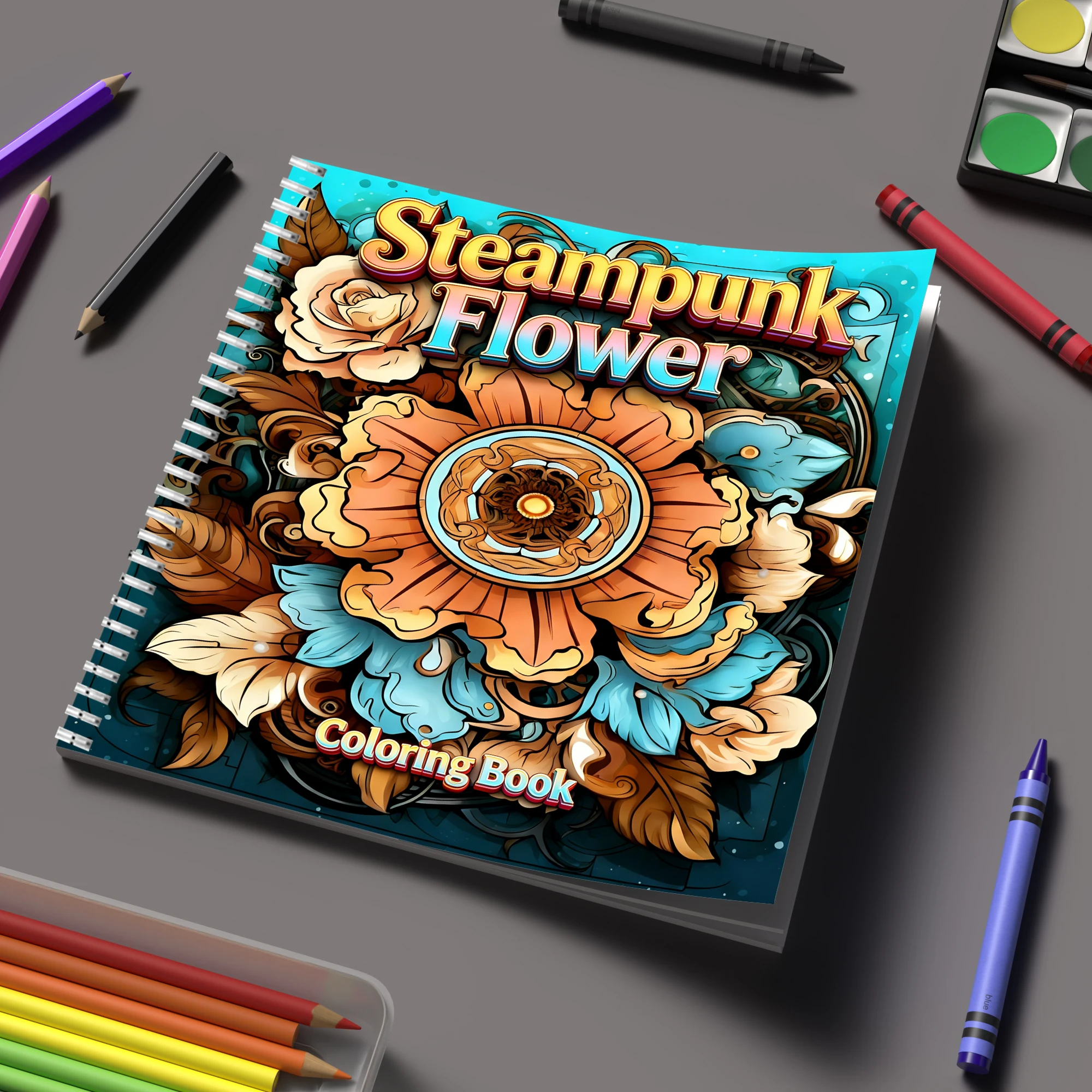 Buku Mewarnai Bunga Steampunk  - Party Supplies ulasan dan harga