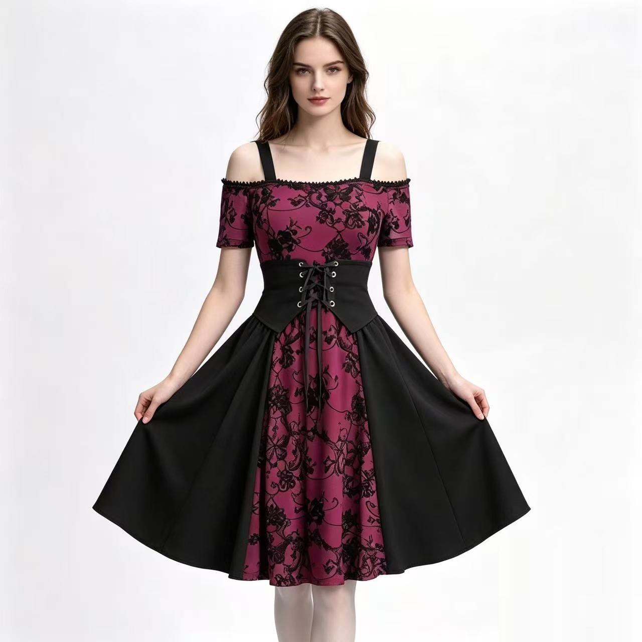 Gaun Tank Wanita Bergaya Gothi - Medieval Renaissance Dress Women ulasan dan harga