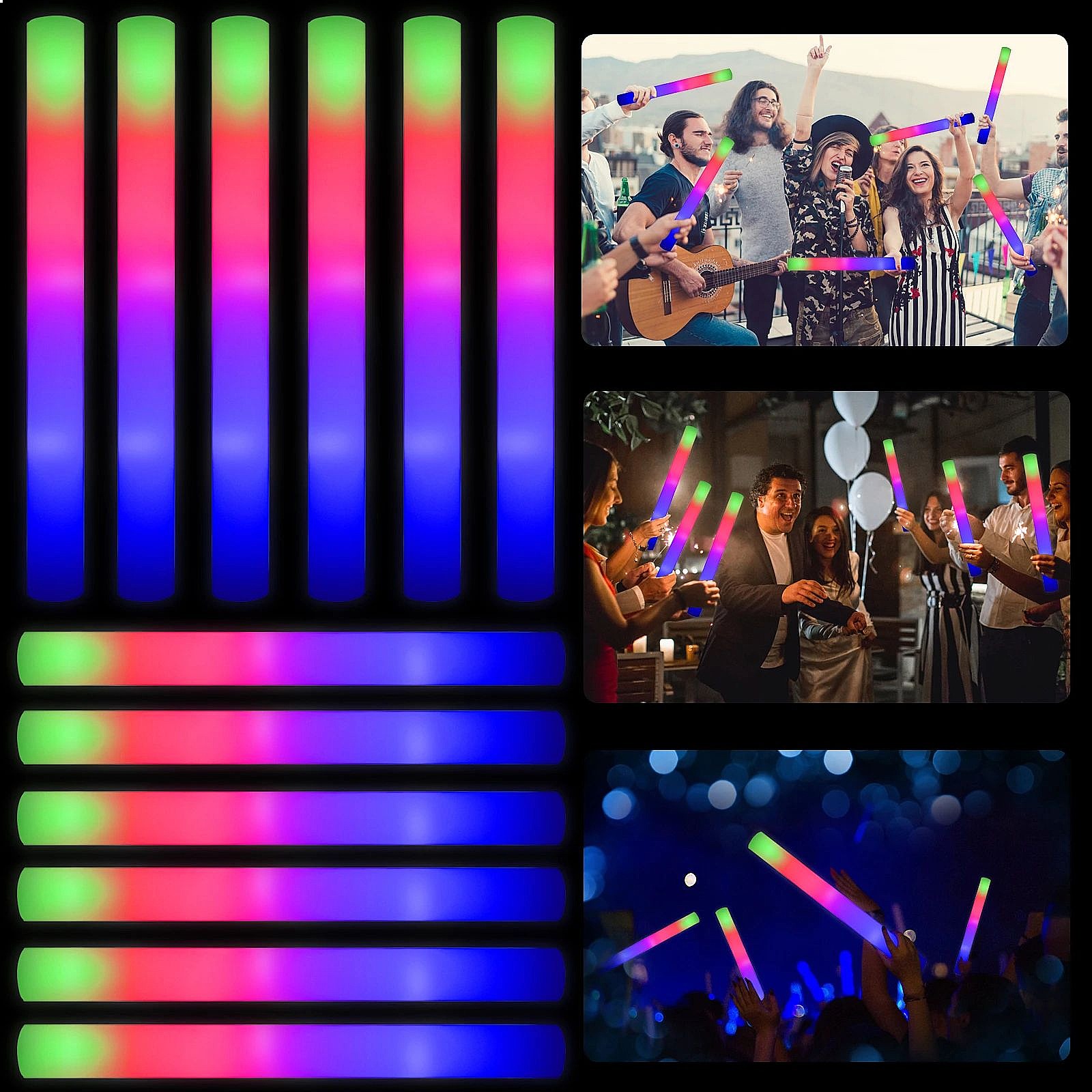 Tongkat Pijar LED 102 Buah, To - Flashing Led Foam Sticks Party ulasan dan harga