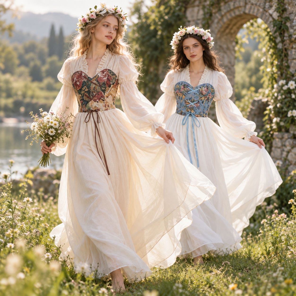 Gaun Korset Bergaya Renaisans  - Medieval Renaissance Dress Women ulasan dan harga