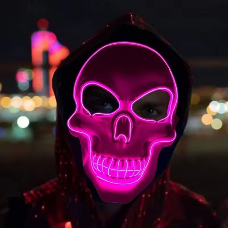 Masker Neon menyala Led, topen - Led Purge Mask Halloween ulasan dan harga