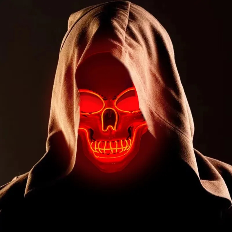Masker Neon menyala Led, topen - Led Purge Mask Halloween ulasan dan harga